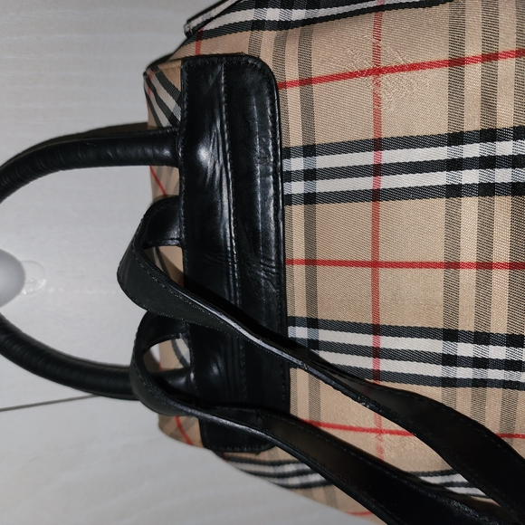 SOLD. Burberry Beige Checkered Backpack - Picture 6 of 15